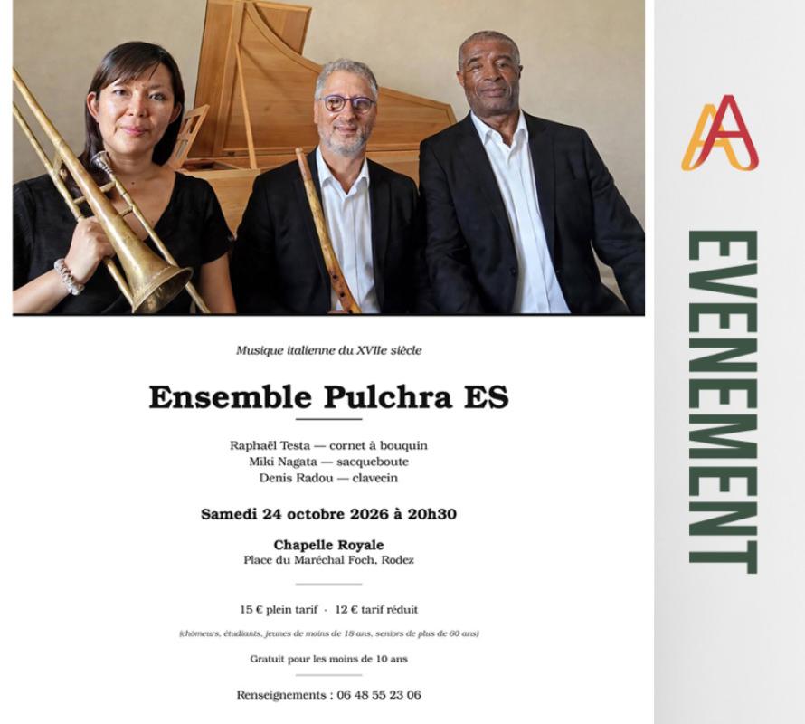 24 octobre 2026 à 20h30 : Concert de musique baroque à la Chapelle Royale de Rodez