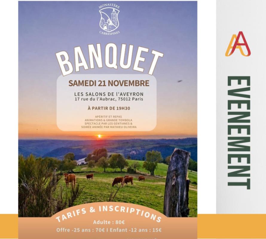 21 novembre 2026 : Banquet de l'Amicale Monastère Cabrespines