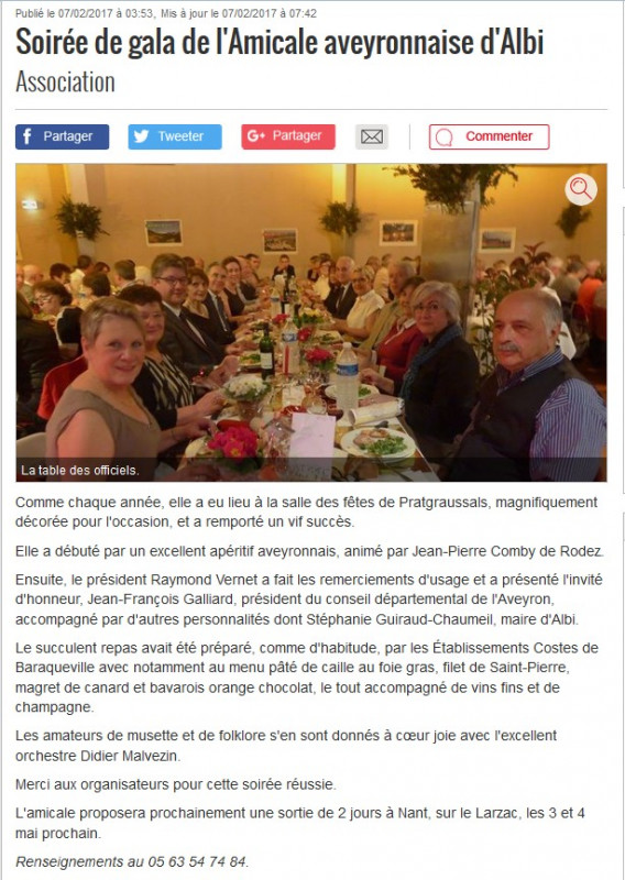 Repas en musique de l'amicale d'Albi