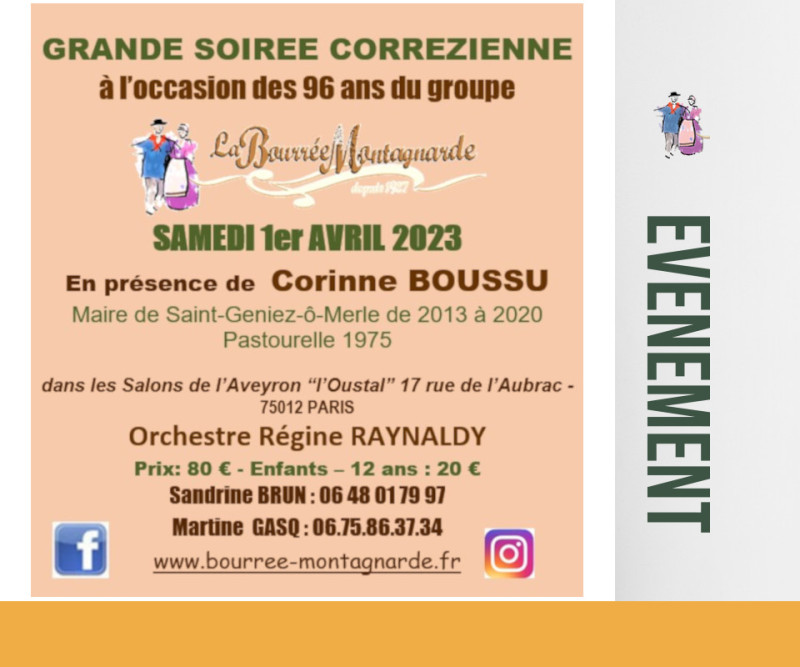 Repas en Musique de la Bourrée Montagnarde