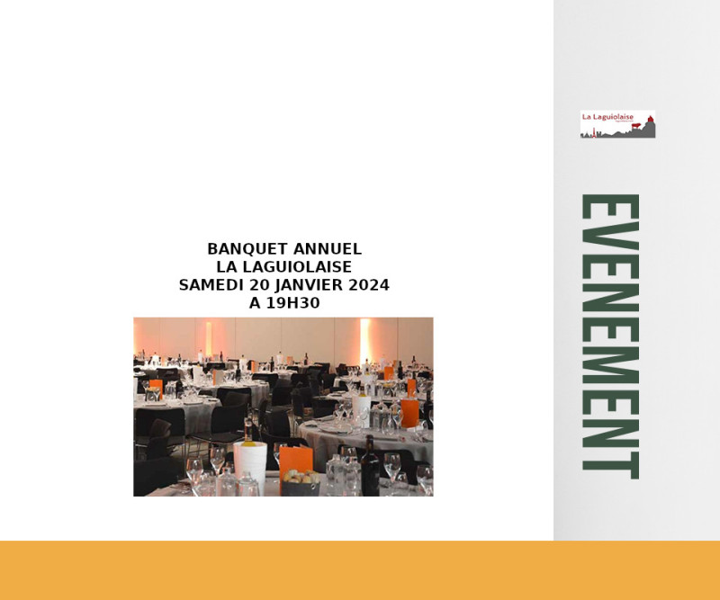 LA LAGUIOLAISE : SOIREE ANNUELLE SAMEDI 20 JANVIER 2024 à 19h30 dans les salons de l'Aveyron Paris-Bercy de l'Oustal,