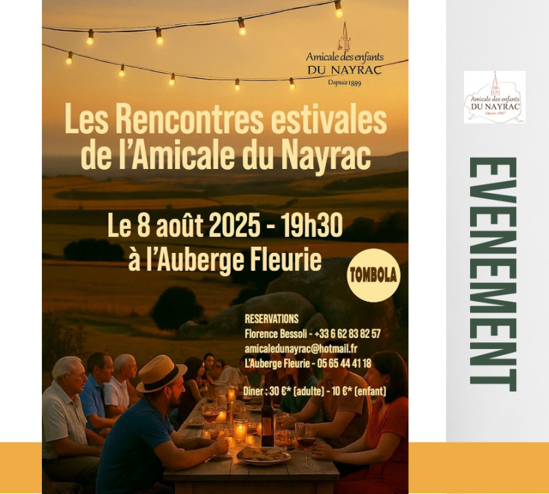 8 août 2025 : Amicale des Enfants du Nayrac à 19h30