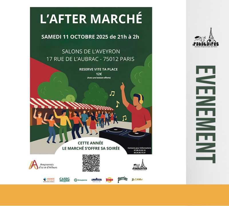 SAMEDI 11 OCTOBRE 2025 - L'AFTER MARCHE dans les Salons de l'Aveyron
