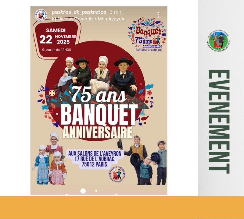 22 novembre 2025 - Pastres et Pastretos - Banquet du 75ème anniversaire