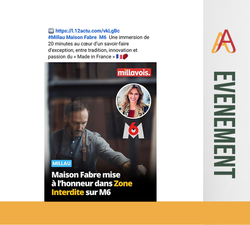 DIMANCHE 9 NOVEMBRE 2025 A 21H10 : Olivier Fabre, Gantier de Millau mis à l'Honneur dans l'émission ZONE INTERDITE sur M6
