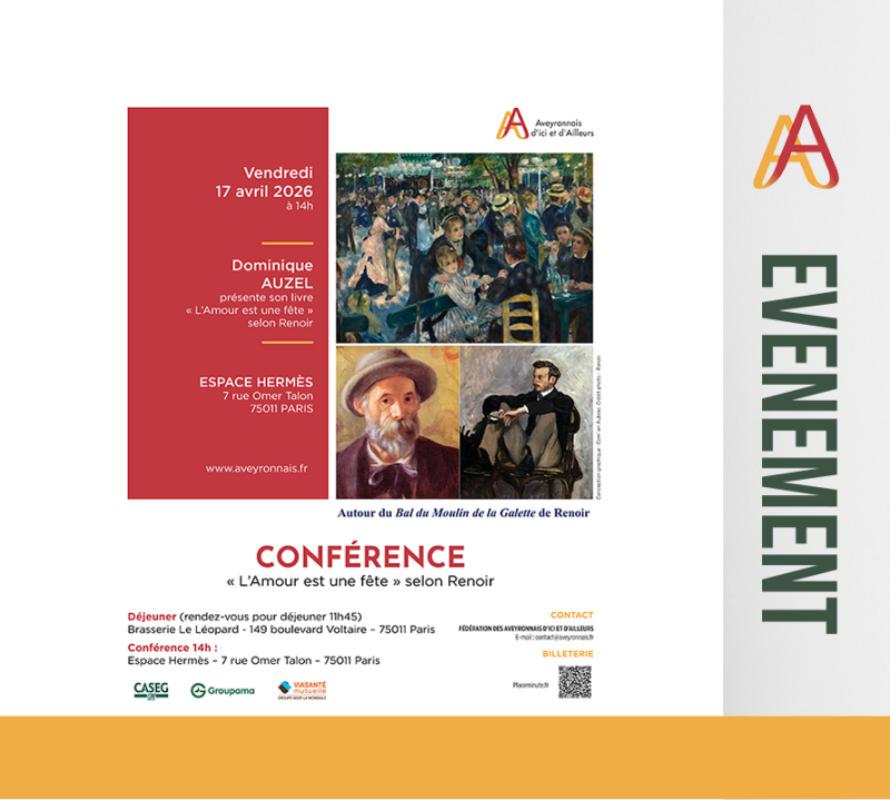 17 avril 2026 - Conférence de Dominique Auzel sur l'Amour est une fête selon Renoir