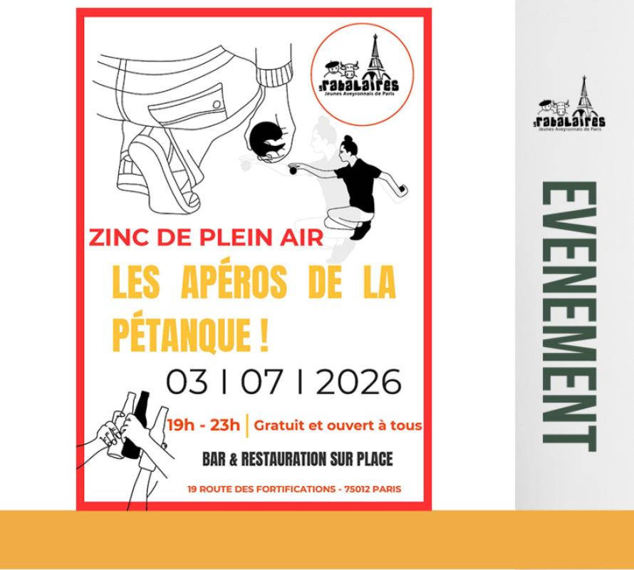 3 juillet 2026 - LES RABALAIRES ORGANISENT LES APEROS DE LA PETANQUE