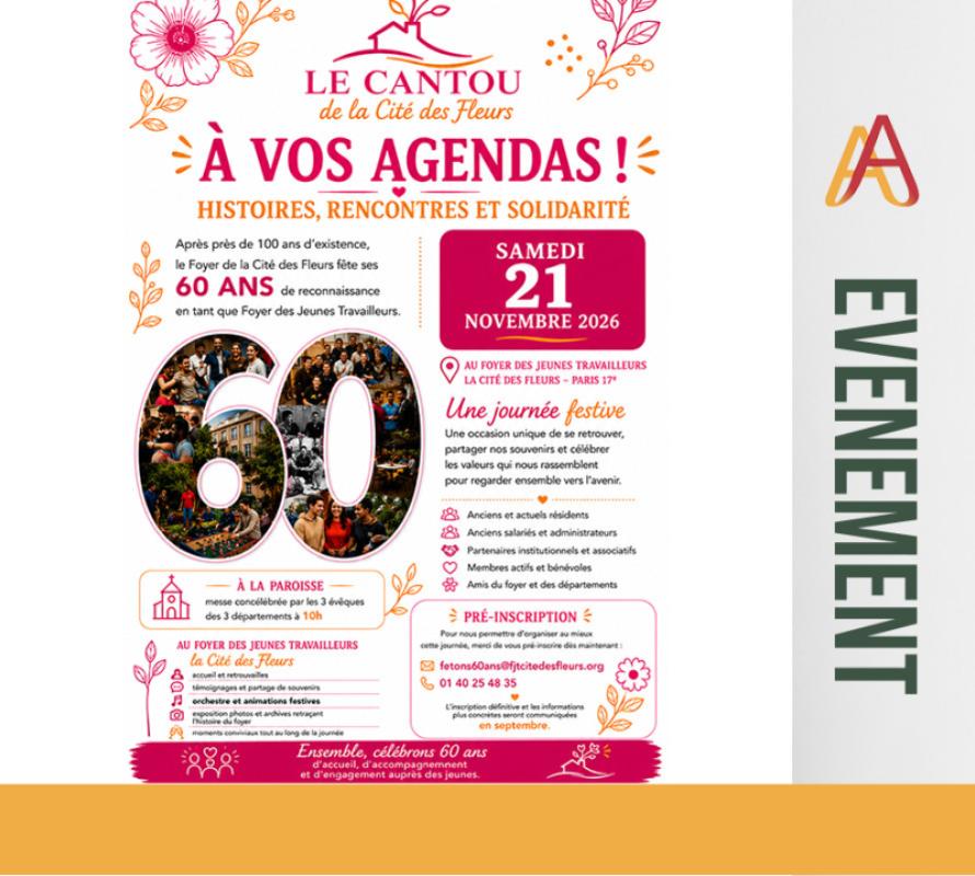 21 novembre 2026 - 60 ANS du Foyer de la Cité des Fleurs
